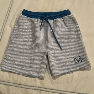 Prodoh Seersucker Blue and White swim trunks
